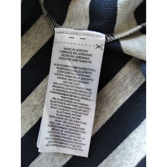 Ralph Lauren Women's Navy Blue Gray Striped Pullover Long Sleeve Top Size M - Picture 10 of 10